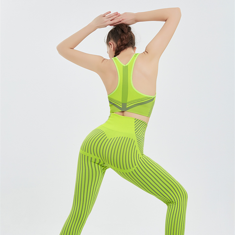 Ensembles de yoga 2 pièces dos croisé sport soutiens-gorge pour entraînement fitness personnaliser spaghetti sangle sans couture leggings femmes vêtements
