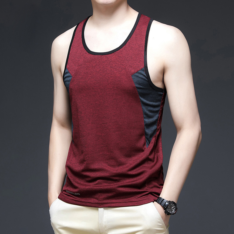 Marée marque séchage rapide respirant Fitness haut sans manches sport glace soie gilet gilet T-shirt en Stock personnaliser