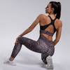 Workout Yoga Gym Femmes Sexy Seamless Leopard Running Athletic Fitness Criss Cross Cropped Bras