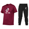 2021 T-shirt Tendance Caractère Col Rond T-shirt À Manches Courtes + Pantalon De Jogging Costume Décontracté