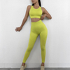 Tenues d'entraînement Ensembles de yoga pour femmes Leggings de yoga taille haute sans couture côtelés personnalisés 2 pièces