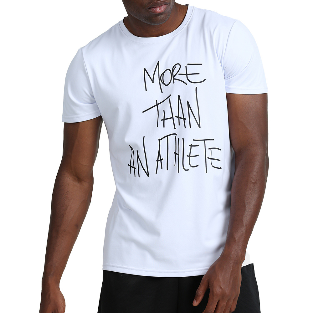 Nouveau t-shirt respirant à manches courtes chemise d'extérieur col rond vêtements de sport de yoga pour hommes
