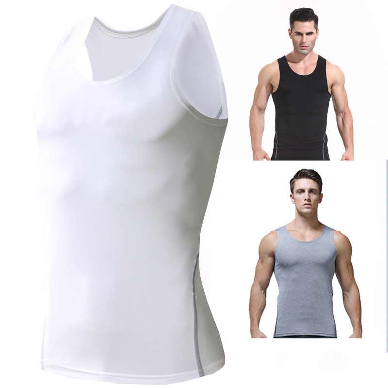 Nouveaux collants de sport à séchage rapide Gilet Entraînement de basket-ball pour hommes Running Stretch Vêtements à séchage rapide Gilet de vêtements de fitness d'été