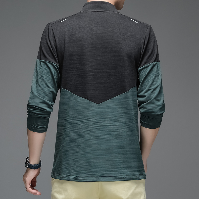 2021 nouveaux vêtements à séchage rapide pour hommes T-shirt à manches longues en soie glacée Sports de loisirs pour hommes Fitness Vêtements de plein air