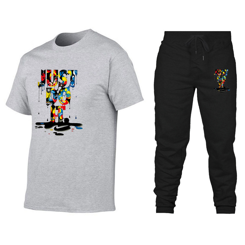 Nouveau T-shirt à manches courtes pour hommes Tendance imprimé T-shirt décontracté pour hommes transfrontaliers