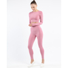 Ensembles de yoga personnalisés pour femmes 2 pièces haut court entraînement sportif à manches longues athlétique trou pour le pouce hauts courts et leggings