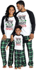 Pyjama de Noël familial 2 pièces Pyjama de Noël doux pour la famille Ensemble de pyjamas assortis rouge vert Xmas Casual Jammies pour couples enfants