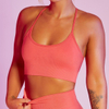 Les femmes personnalisent l'entraînement sans couture Gym Sexy Spaghetti Strap Running Athletic Fitness Cross Back Sport Yoga Bras