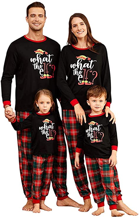 Pyjama de Noël familial 2 pièces Pyjama de Noël doux pour la famille Ensemble de pyjamas assortis rouge vert Xmas Casual Jammies pour couples enfants