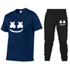 Cotton Candy Face Print Tendance transfrontalière T-shirt à manches courtes Costume pour hommes + Pantalon de sport